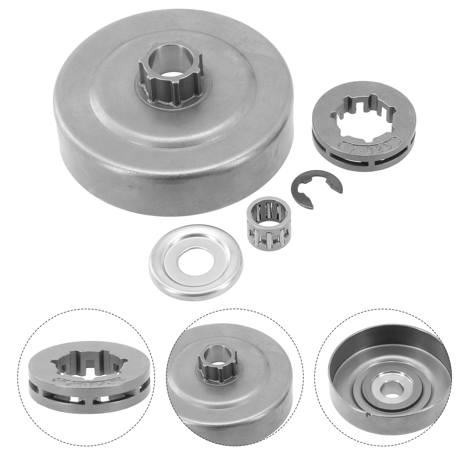 

New Clutch Drum Sprocket Rim Replacement 7T Accessories Chain Saw Chainsaws Easy Installation W/ Needle Bearing