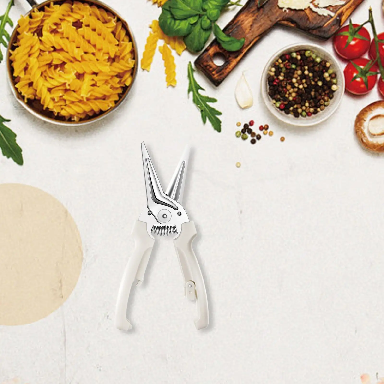 Durable Kitchen Shear with Safety Lock and Protective Cover Stainless Steel Scissors for Meat and Floral Trimming