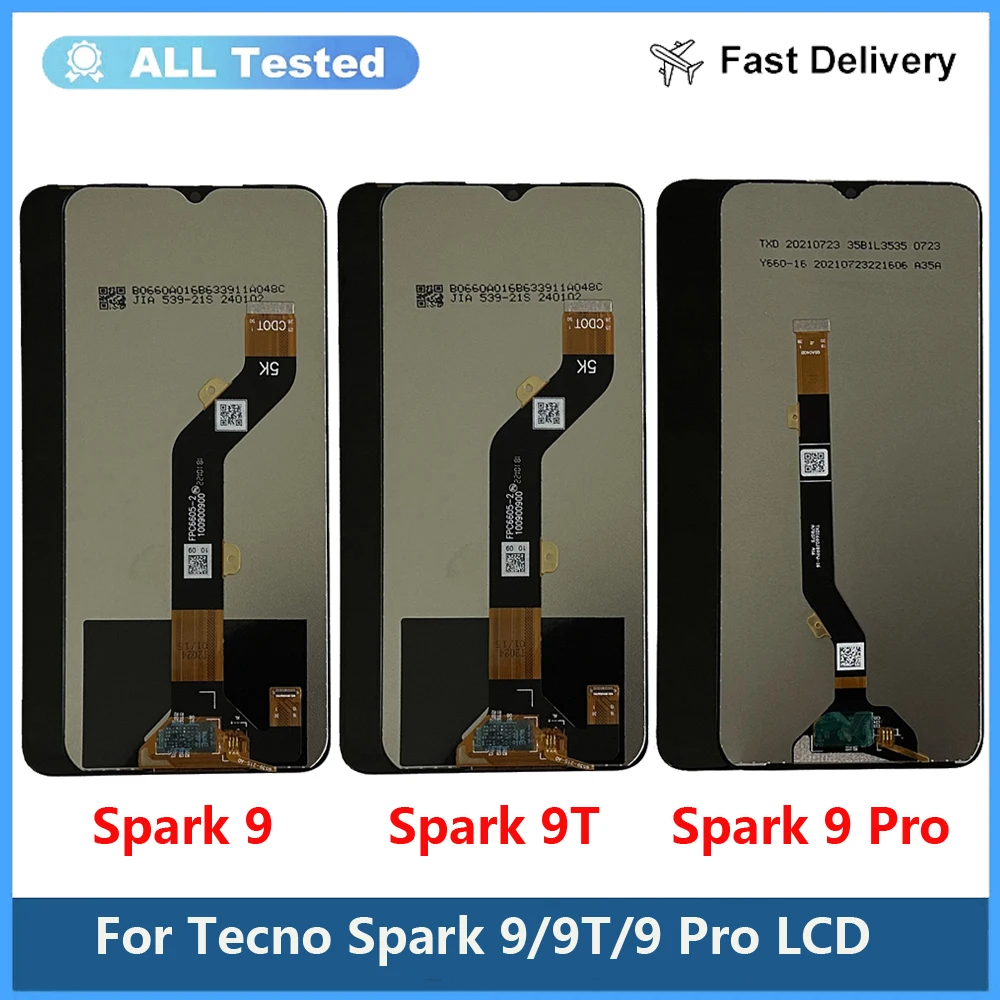 

For Tecno Spark9 KG5p Spark 9T KH6 LCD Display Touch Screen Digitizer Assembly Repair Parts For Tecno Spark 9 Pro KH7 KH7n LCD