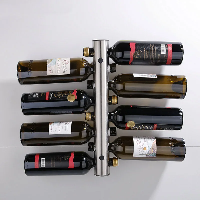 Creative Design Wine Holders Stainless Steel Wine Rack Wall Mounted Bottle Wine Stand Shelf Wall Bar for Drinks