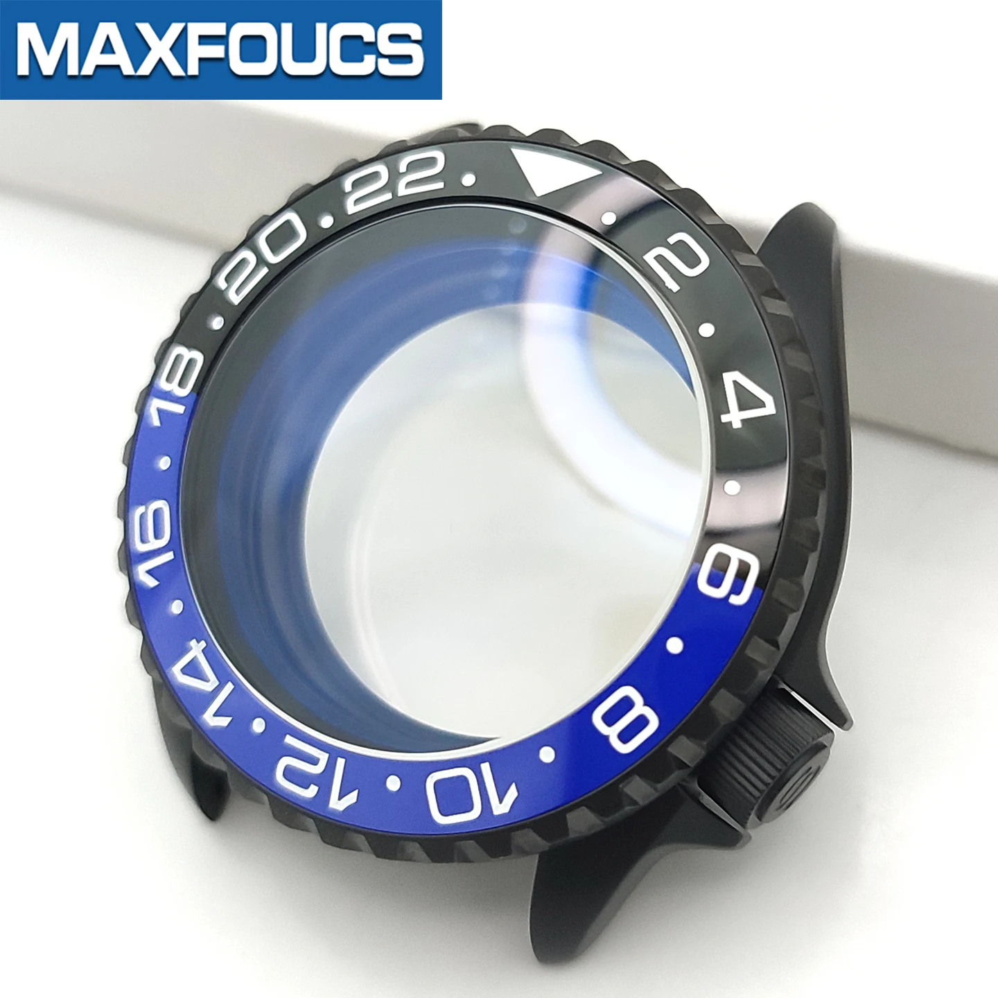 SKX NH 3.8 Schwarzes Mattes Uhrengehäuse-Set 4-Uhr-Position Edelstahl-Finish MOD NH36 Einsatz Saphirglas Kapitelring Kundenspezifische Teile – Detail 9
