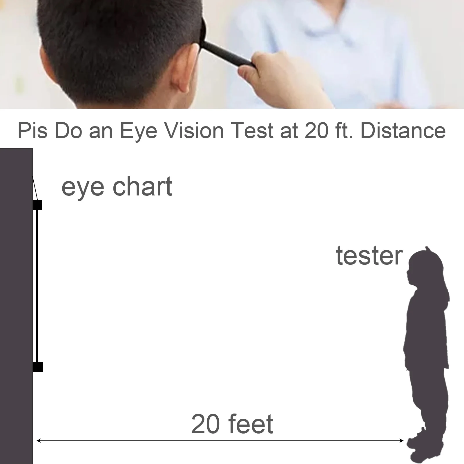 3pcs/pack Eye Charts Non-Reflective Visual Acuity Test Wall Chart Eye Exams for Hospital Home Kids Vision Schedule 22x11 Inches