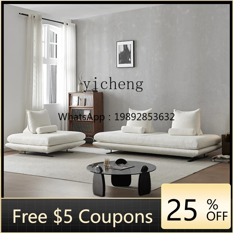 

AB Sofa Large and Small Apartment Living Room Minimalist Prado Three-Person Straight Row Fabric Sofa