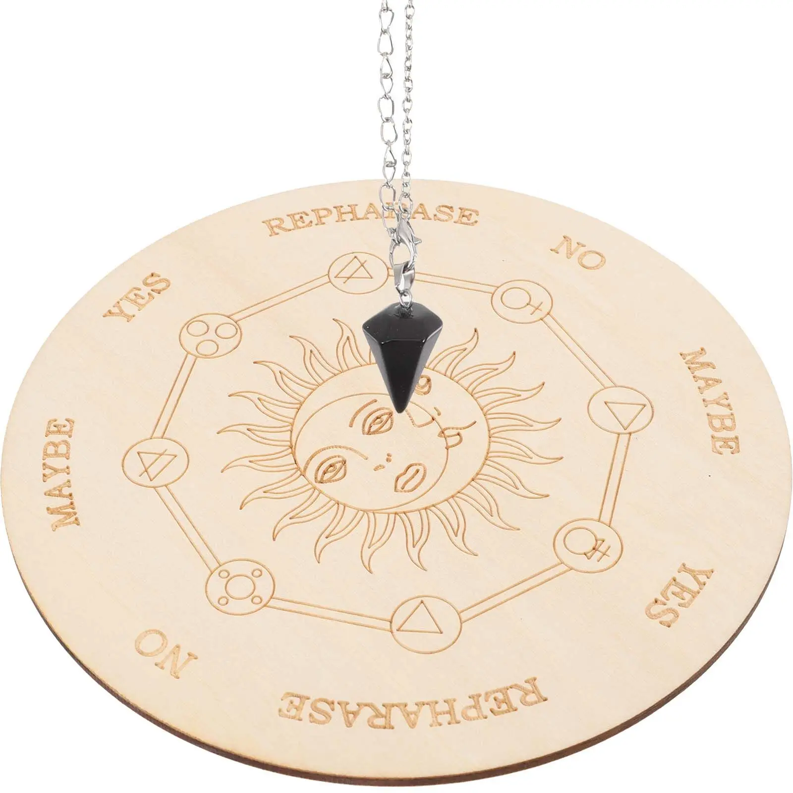 1Set Wooden Dowsing Pendulum Board for Divination Rituals Wiccan Supplies Altar Decor Metaphysical Board Smooth Burr Free