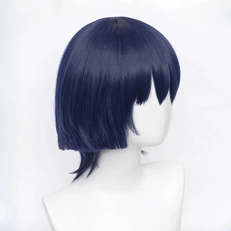 Perruques Косплей Аниме Genshin Impact, planchers amouche Kunikuzushi, Bleu, Violet, Noir, Degré de Chaleur, Cheveux Synth