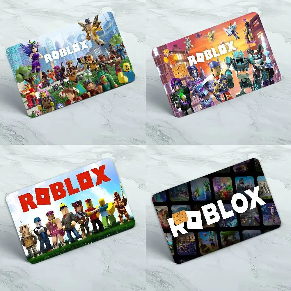 لعبة Robloxes 1 مجموعة من 4 قطعة ملصقات بطاقة الائتمان الجلد لبطاقة البنك VISA ملصق مضاد للمياه المضادة للخدش النساء هدية #1
