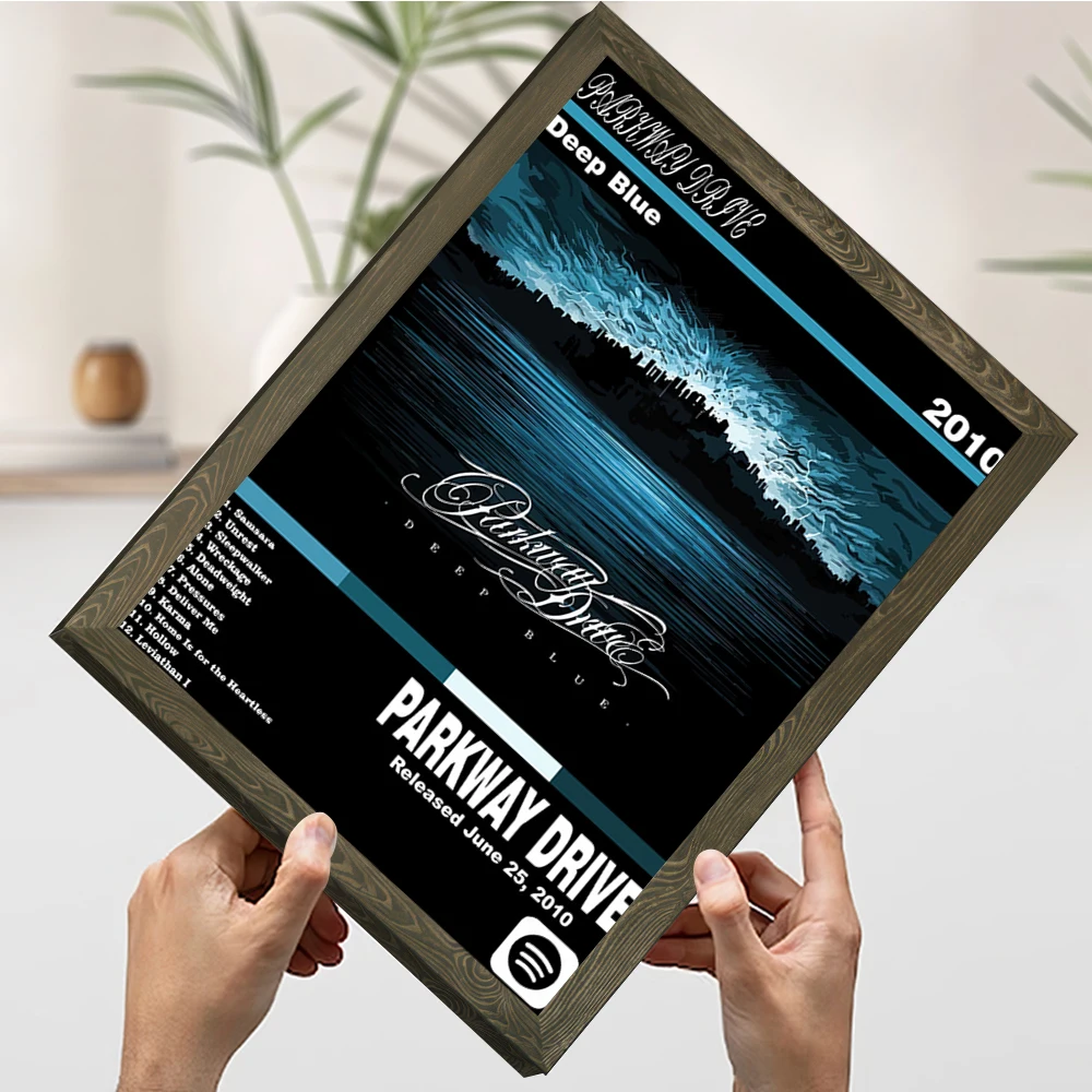 باركواي درايف - ملصق غلاف ألبوم أزرق عميق، لوحة قماشية مطبوعة قابلة للتخصيص للصور، فن جداري، ديكور غرفة جمالية