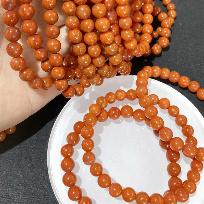 

Natural Nanhong Agate Bead Bracelet Fashion Reiki Gemstone Bracelets Jewelry Couple Gift 1PCS 6/7MM