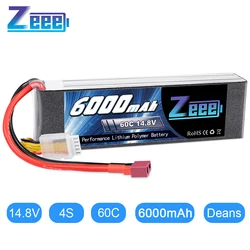 Zeee 4S 6000mAh Lipo batteria 14.8V 60C Softcase con Deans Plug per RC Car Racing Truck Buggy FPV Drone RC Hobby Model Parts