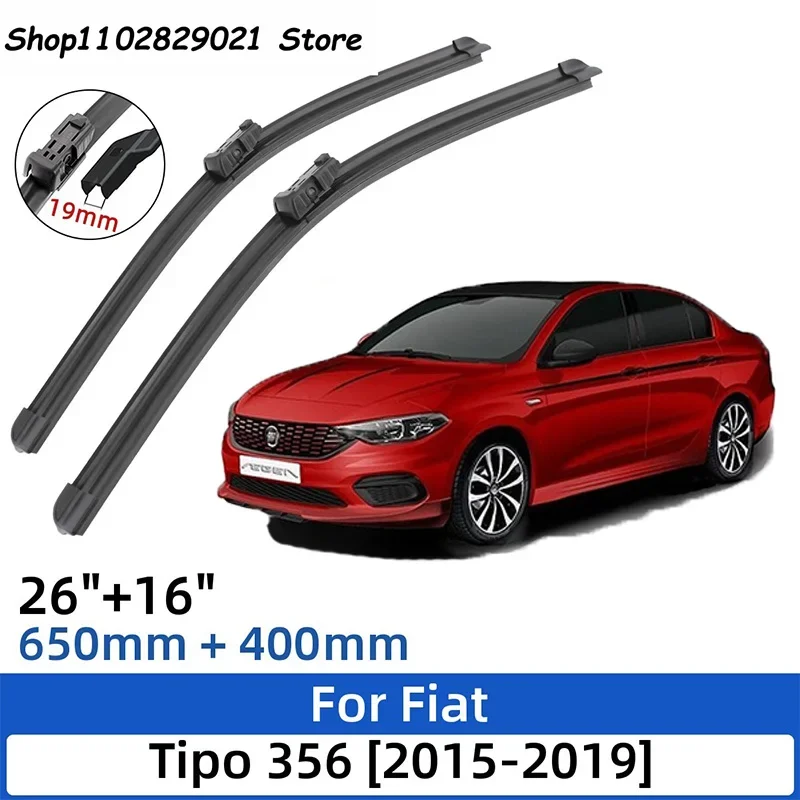 

2PCS For Fiat Tipo 356 2015-2019 26"+16" Front Rear Wiper Blades Windshield Windscreen Window Cutter Accessories 2018 2019