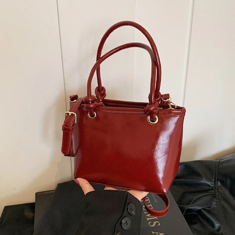

X5XA Women Bucket Bag Handbag Shoulder Bag Shopping Bag Solid Color Crossbody Bag