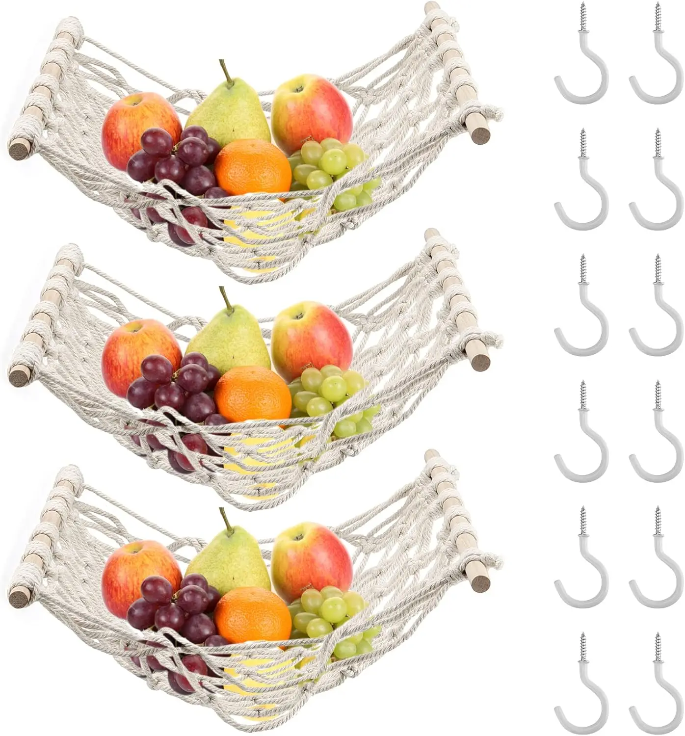 1PC Macrame Fruit Hammock, Kitchen Hammock, Hanging Fruit Hammock with  Produce Hammock Under Cabinet for Kitchen and Camper RV