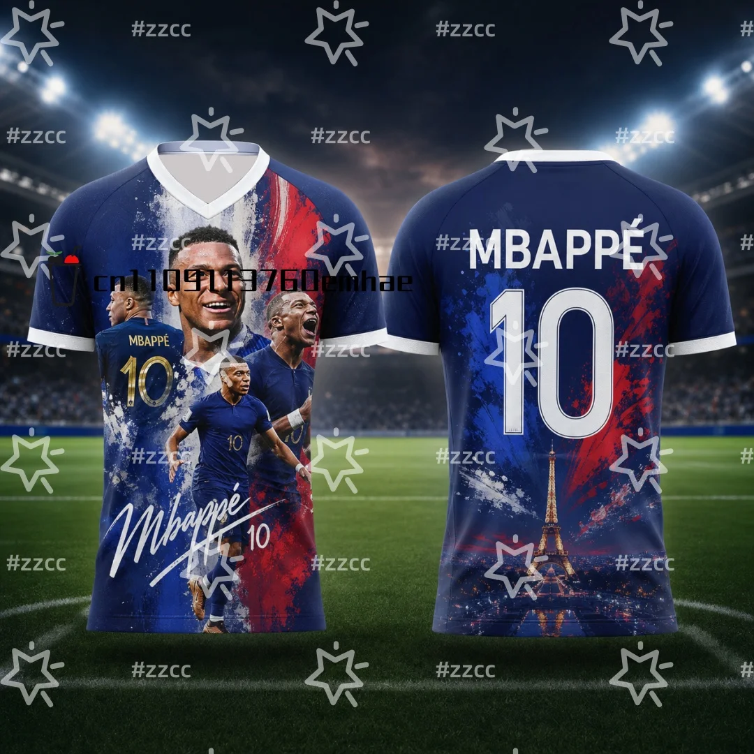 2026 Kylian Mbappé Fan Memorial Jersey French Match Football Jersey Summer Sports Men's T-Shirt Kid's Clothing Tee Y2k Woman ﻿
