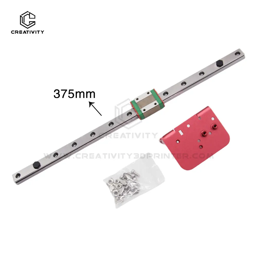 Creativity Ender 3 X Axis Linear Guide Upgrade Kit MGN12C 310/375mm Length Fixed Backplate Compatible with Ender3/Pro/CR10/10S