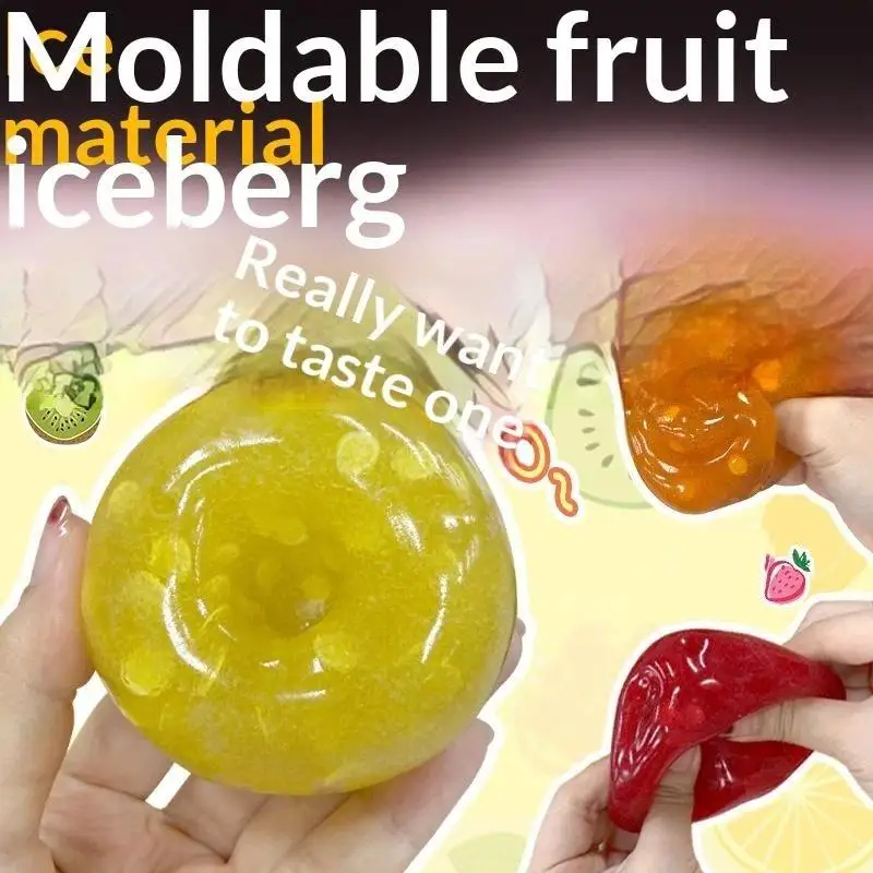 3pcs Product Fruit Smoothie Squeeze Sound Controlled Series Plastic Stress Relieving Toy Fruit Sugar Smoothie Ball Ease Anxiety