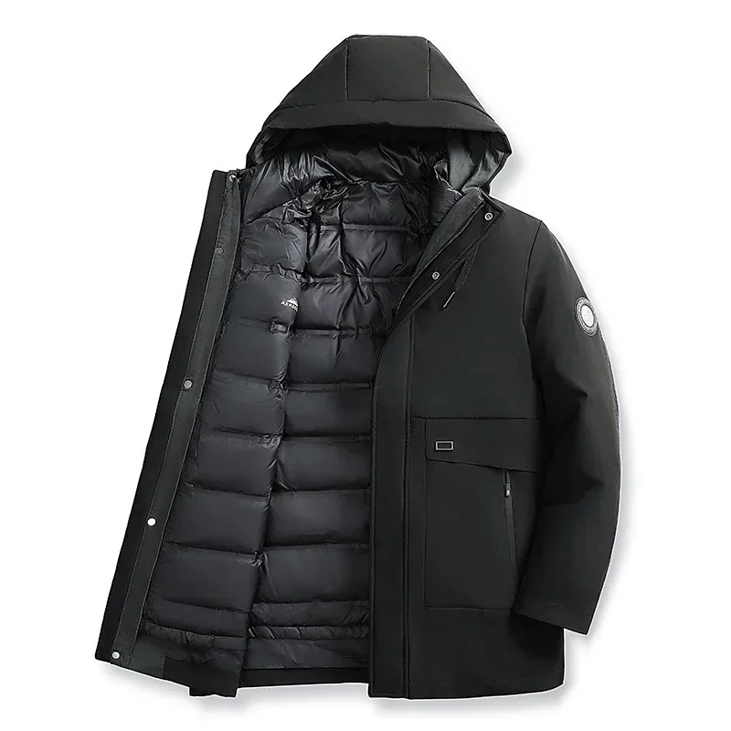 Doudoune rembourrée à capuche pour homme, manteau de luxe, vêtements de créateurs, rembourrage de canard, froid, hiver, nouveau, 2025