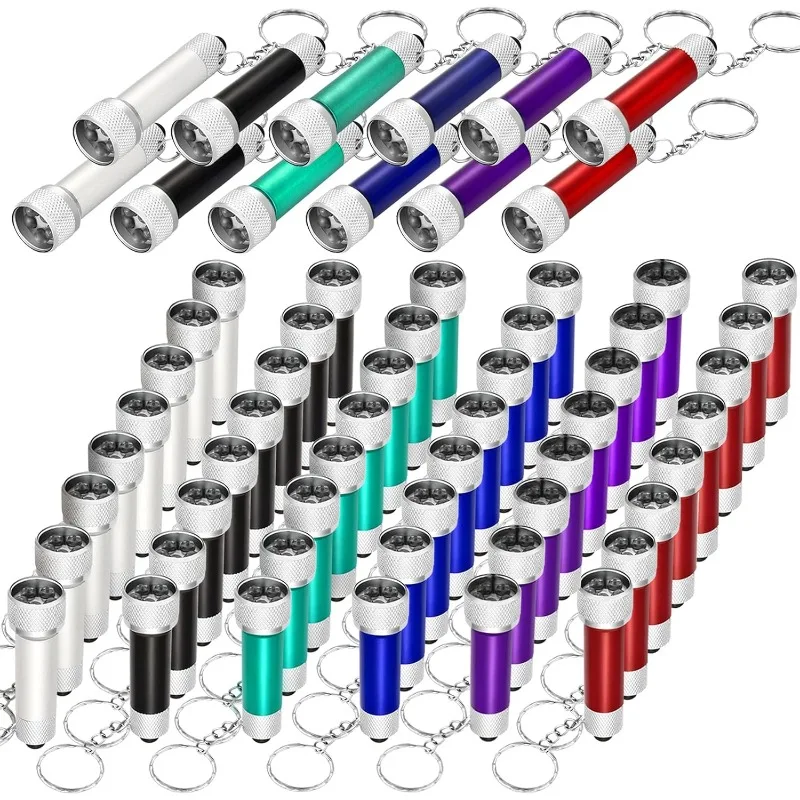 

60 Pieces Mini Flashlight Keychains 5 Bulb LED Flashlight Keychains Portable Key Ring Light Torches Assorted Colors Bright Keych