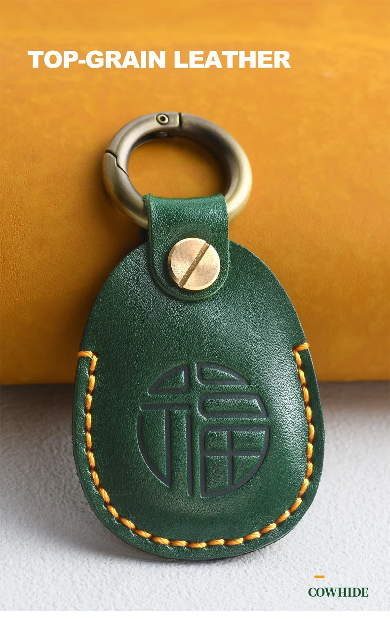 Echtes Leder für AirTag Schlüsselanhänger, Zugangskontrollkarten-Schutz, tragbarer NFC Smart Key – Detail 2