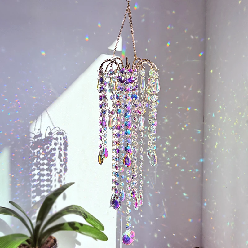 

Геометрическая призма, ловец солнца, колокольчик, оптический Радужный рефрактор, хрустальное стекло, подвесной декор, детская комната, витрина для детской комнаты