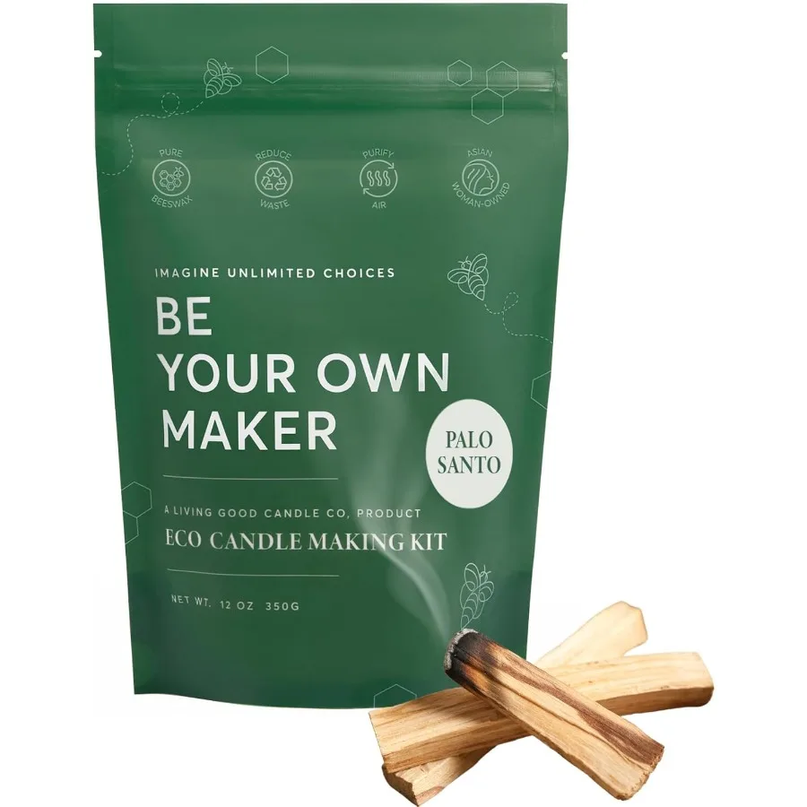 

Microwavable Candle Making Kit Turn Anything into a NonToxic Beeswax Candle Woodsy Palo Santo Bergamot DIY Candle Making Kit w