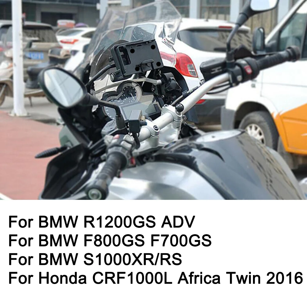 حامل هاتف المحمول لسيارات BMW R1200GS ADV F800GS F700GS Honda CRF1000L أفريقيا التوأم 2016 صالح 12 مللي متر عمود لف شاحن USB