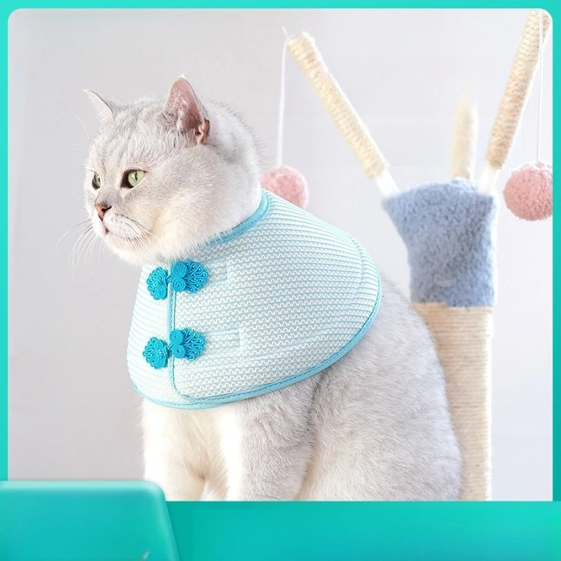 

Новое кольцо Элизабет в национальном стиле с пряжкой, красивый дышащий головной убор, послеоперационное кольцо на шею для домашних животных, ошейник для кошек и собак