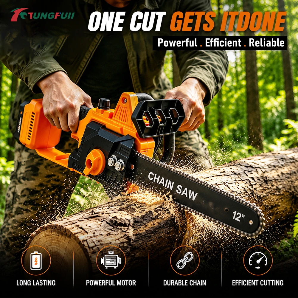 Handheld 12 Inch Brushless Electric Chainsaw Bare Unit Compatible With Makita Battery For Tree Pruning Wood Cutting