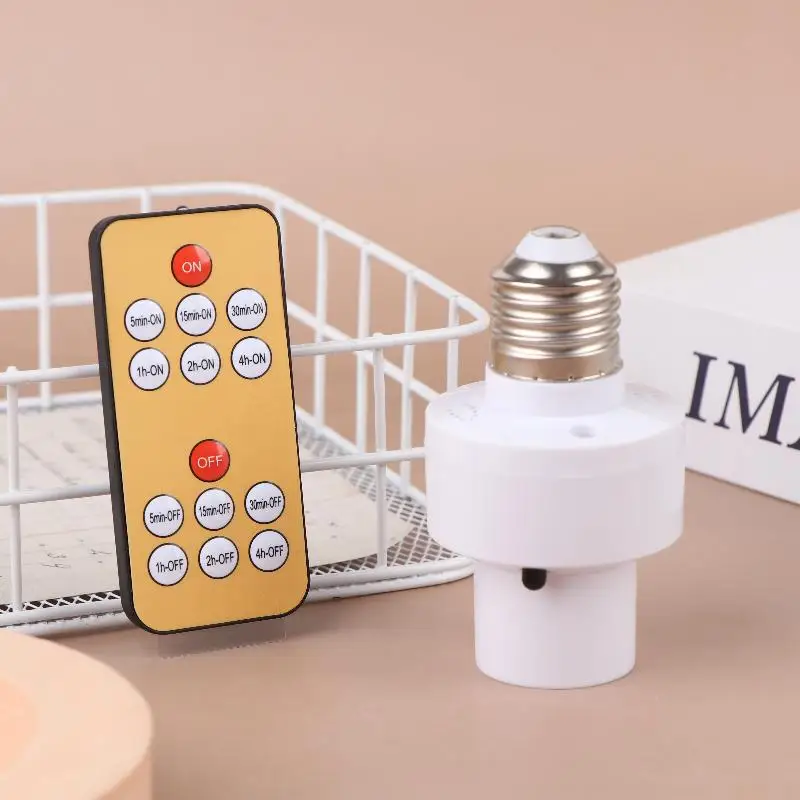 110V 220V House Multi Light Baby Room Bedroom Timer Switch New E27 60W Wireless Remote Control Smart Timer Switch Lamp Holder