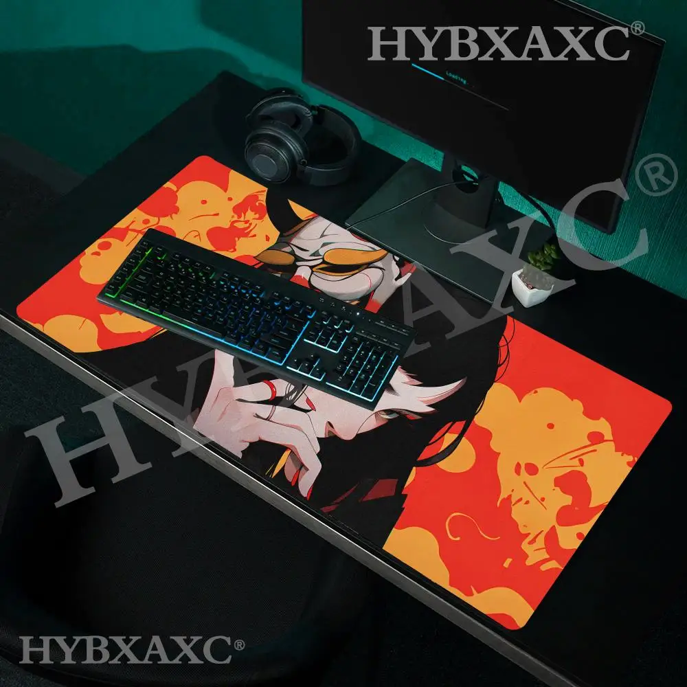 

HYBXAXC Geisha Hannya Mask Red Art Mouse Pad Non-Slip Rubber Desk Mat for Gaming Office Mousepad with Stitched Edges