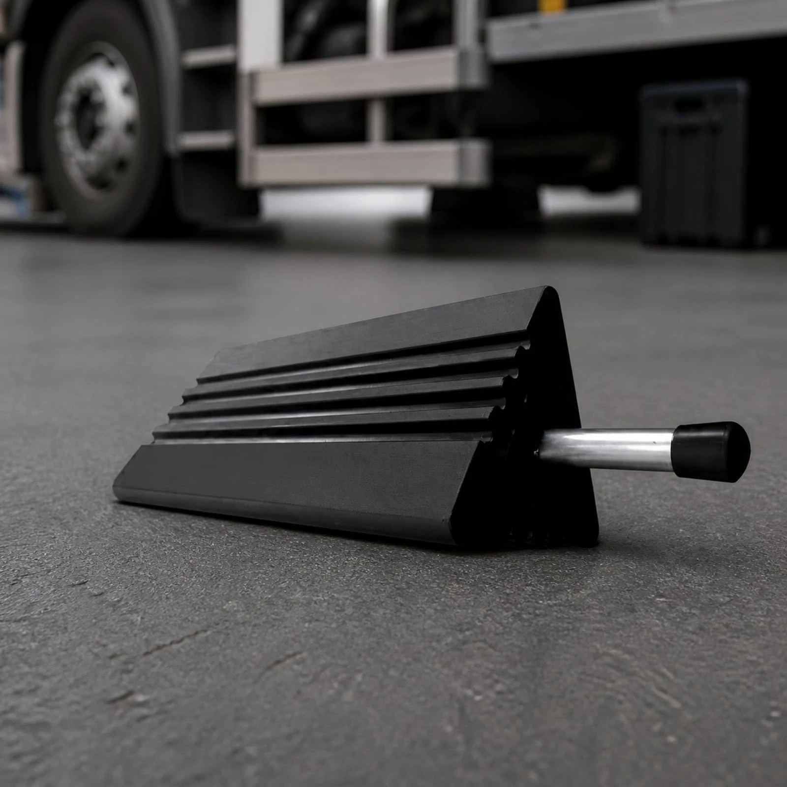 Wedge Wheel Chock with Raised Ribs Non-Slip Parking Aid for Drivers, Garage, Roadside