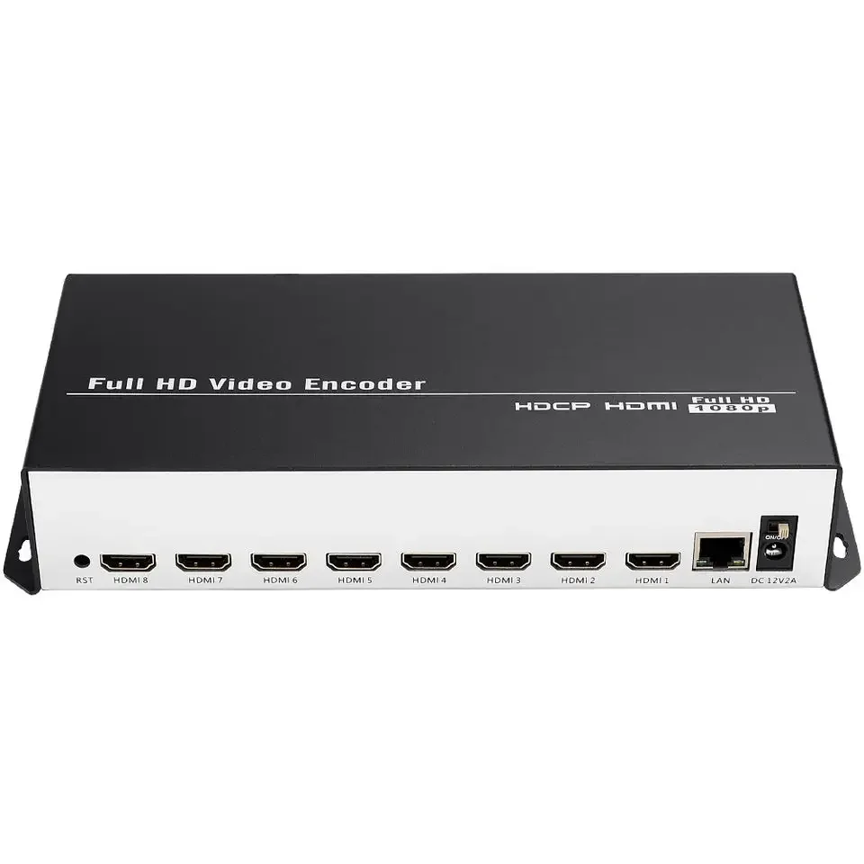 Auf Lager Unisheen 8-in-1 H.265 H.264 HDMI zu IP Video Encoder 8 Kanäle Live Streaming Encoder HD Encoder H265