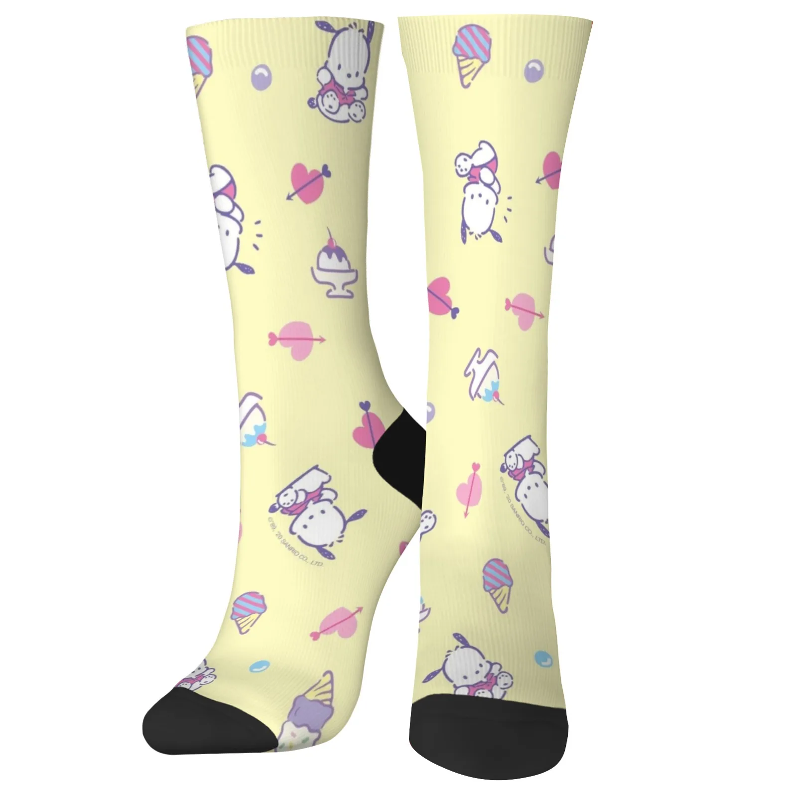 

Novelty cute Pacha dog themed crew socks Harajuku retro print men's socks soft and comfortable crazy happy trendy party gift