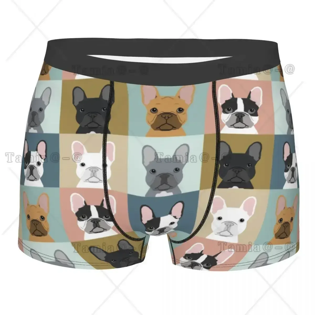 Male Fashion French Bulldog Portraits Pattern Underwear Frenchies Dog Boxer Briefs Men Breathbale Shorts Panties Underpants