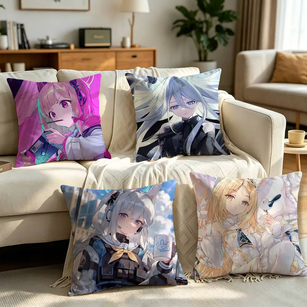 

Blue Archive Soft Microfiber Pillowcase Decorative Printed Throw Pillow Cover Home Sofa Decor,Surprise.