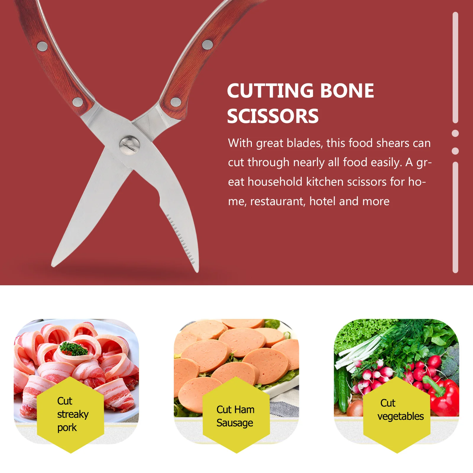 

Stainless Steel Kitchen Shears Poultry Scissors Practical Meat Shears for Bone Cutting Bbq Scissors Kitchen Tool