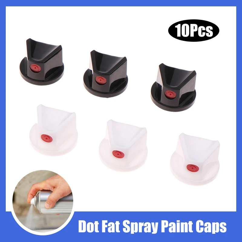 10Pcs Dot Fat Spray Paint Caps Plastic Spray Nozzles White Spray Paint Replacement Caps For Graffiti Street Art Aerosol Bottle
