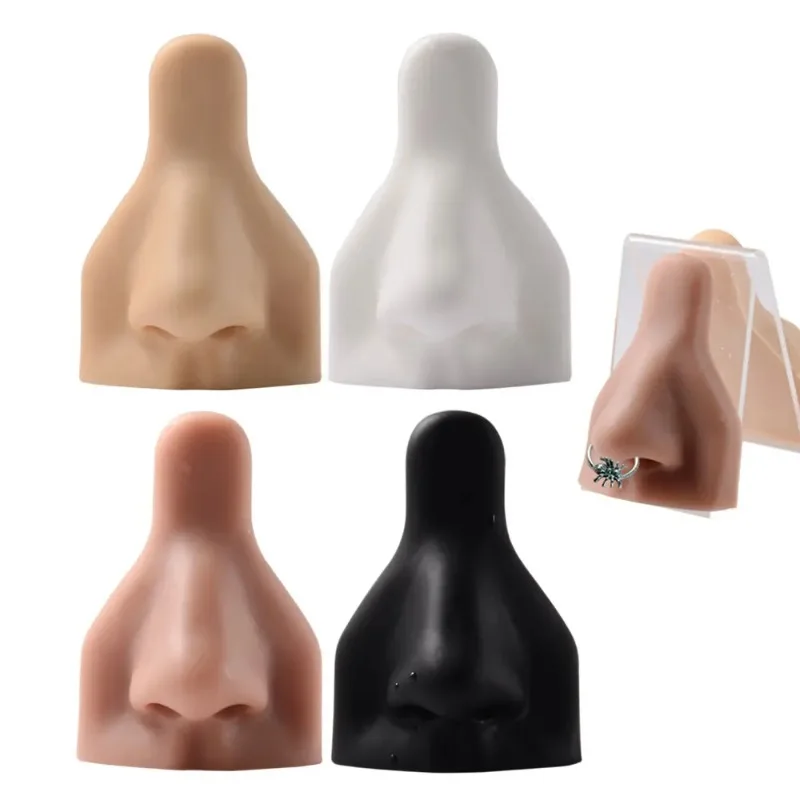 1 Pc Silicone Nose Display Stand Simulation Silicone Nose Shape Model Puncture Nose Nailer Ring Nasal Septum Display