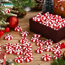 50pcs New Year Acrylic Candy DIY Xmas Tree Hanging Christmas Simulation Candies Peppermint Ornaments  Sweets Drop Pendants Gifts