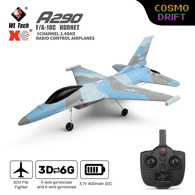 

WLtoys XKA290 3-Channel RC Airplane F16 Fighter Jet Scale Fixed-Wing Glider EPP Foam Remote Control Aircraft Model Toy