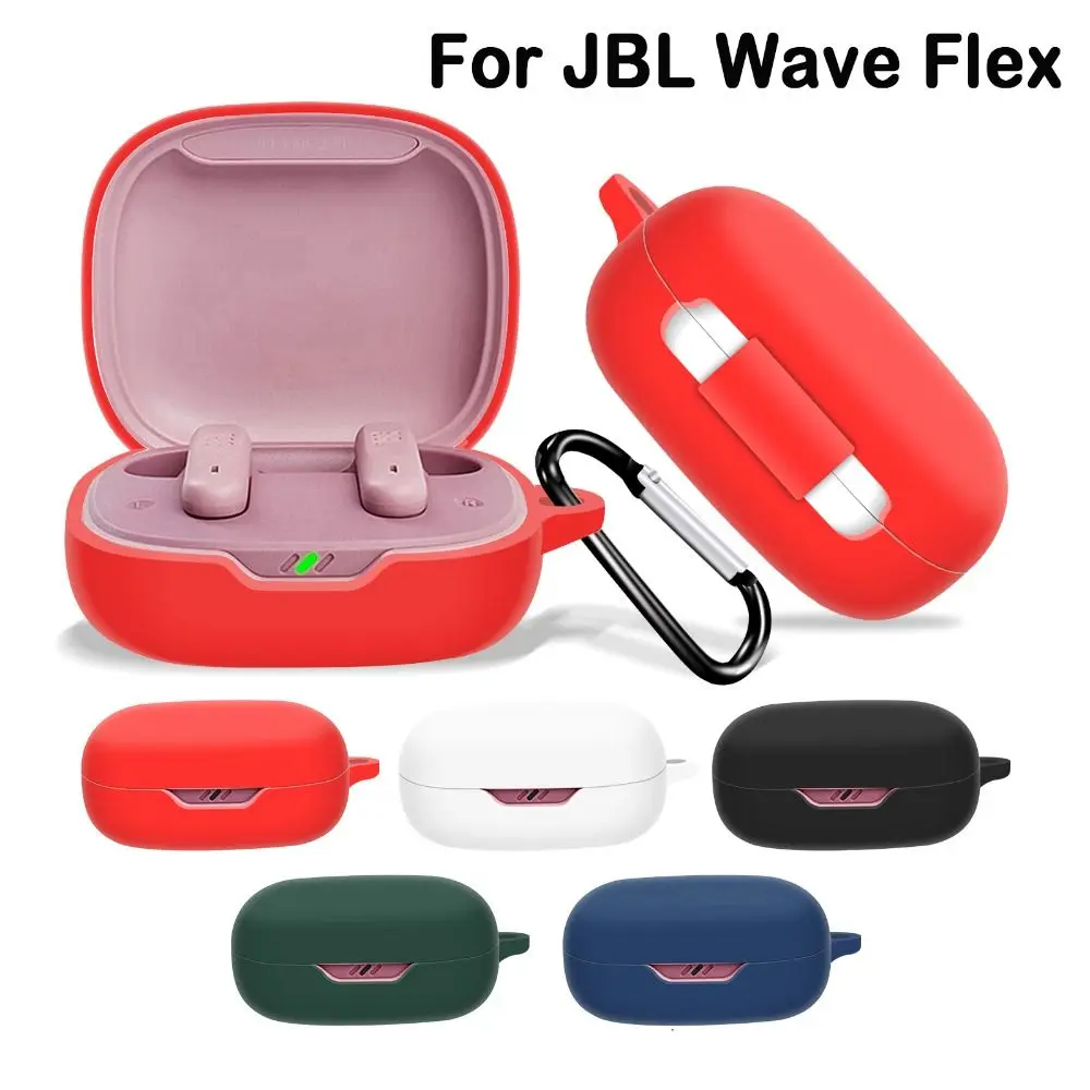 

Silicone Protective Case Anti-Scratch With Hook Headphone Protector Shockproof Cover Shell for JBL Wave Flex