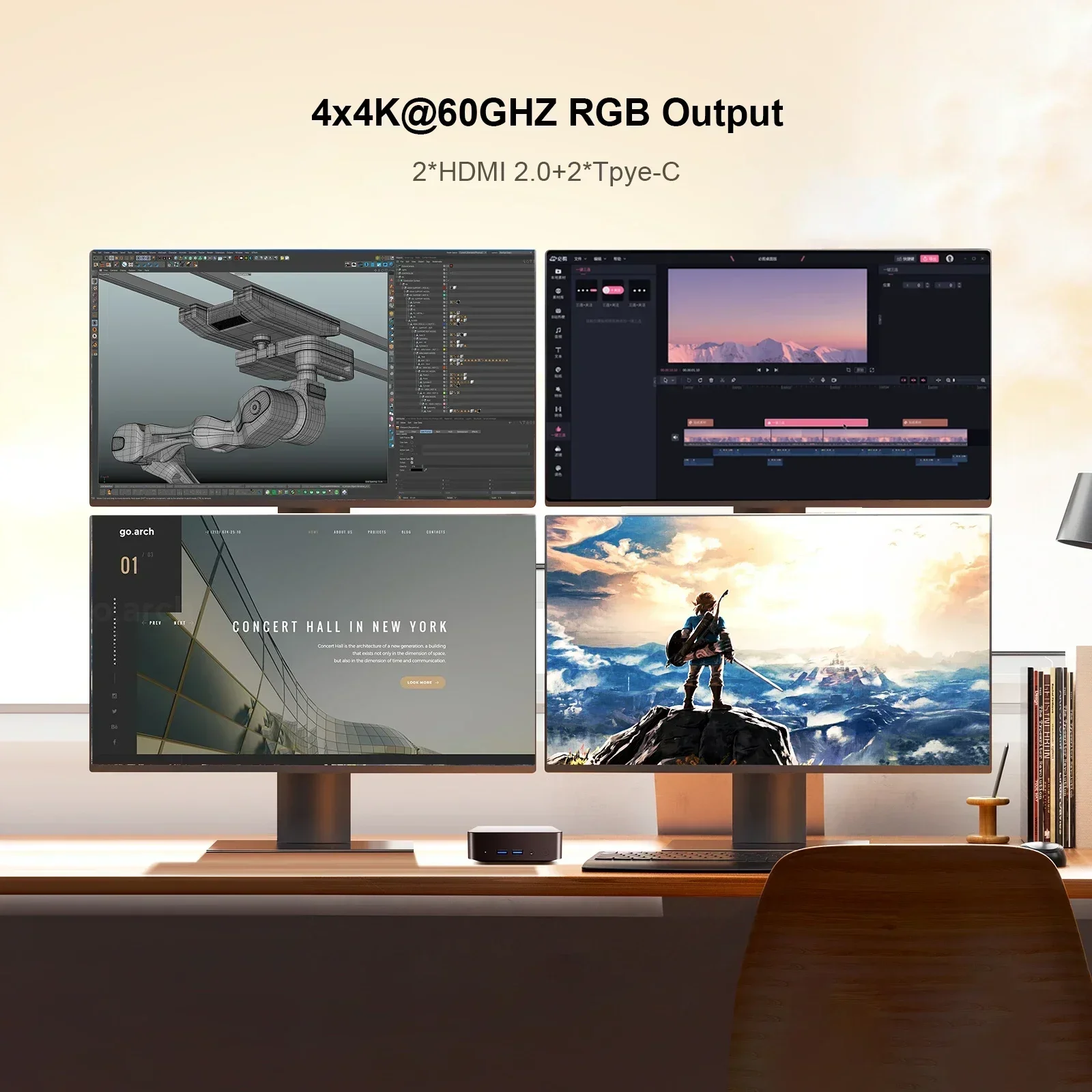 Neu! Chatreey T9 Mini-PC Intel N100/N150 Windows 11 Ultra Kleiner Taschencomputer Dual SSD Voll funktionsfähig Typ C 4K 60 Hz RGB