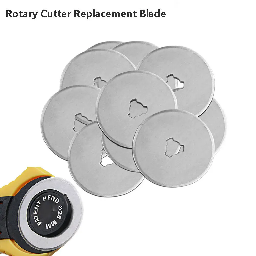 10pcs 28/45/60mm Rotary Cutter Blades Circular Cutting Patchwork Fabric Leather Refill Blades Replacement Sewing Quilting Tool