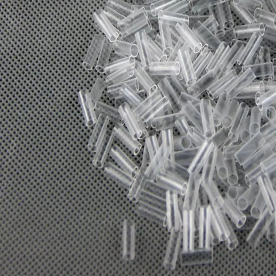 500 قطعة من أنابيب الانكماش الحراري لوصلات الشعر بدون أدوات إكسسوارات الشعر ذات اللون الشفاف اللاصق