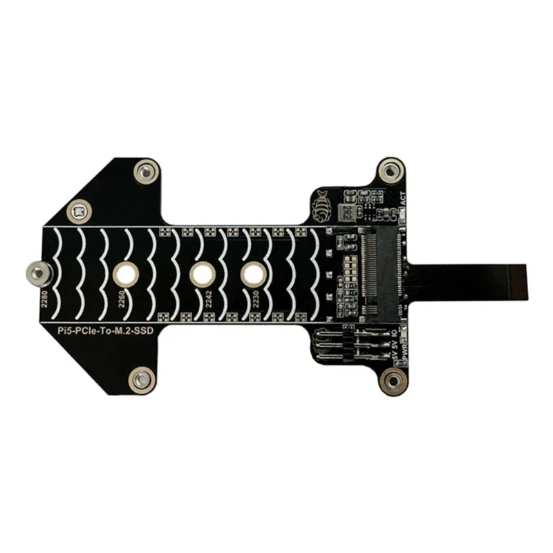 M.2 SSD Expansion Board Fast Speed For RPi 5, PCIE To NVME Adapter For Enhanced Storage