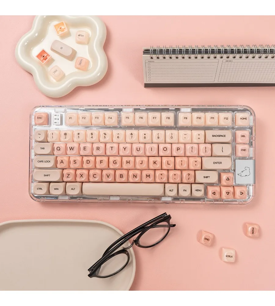 Liquid foundation keycap hot sublimation PBT + PC girls ball cap suitable for wooting mechanical keyboard etc