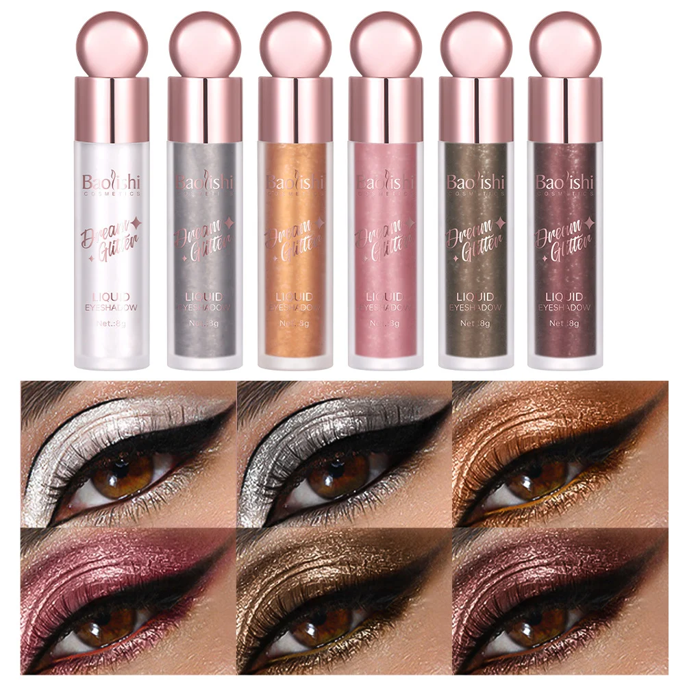 BAOLISHI fard à paupières liquide brillant cristal fin brillant perle brillant comprimé éclaircissant Monochrome fard à paupières liquide