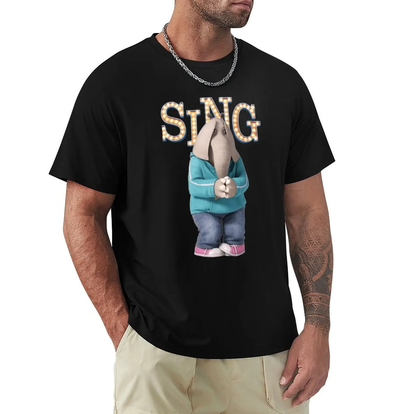 

Meena from SING movie T-Shirt graphic t shirts blue lock Funny t-shirt mens designer t shirt