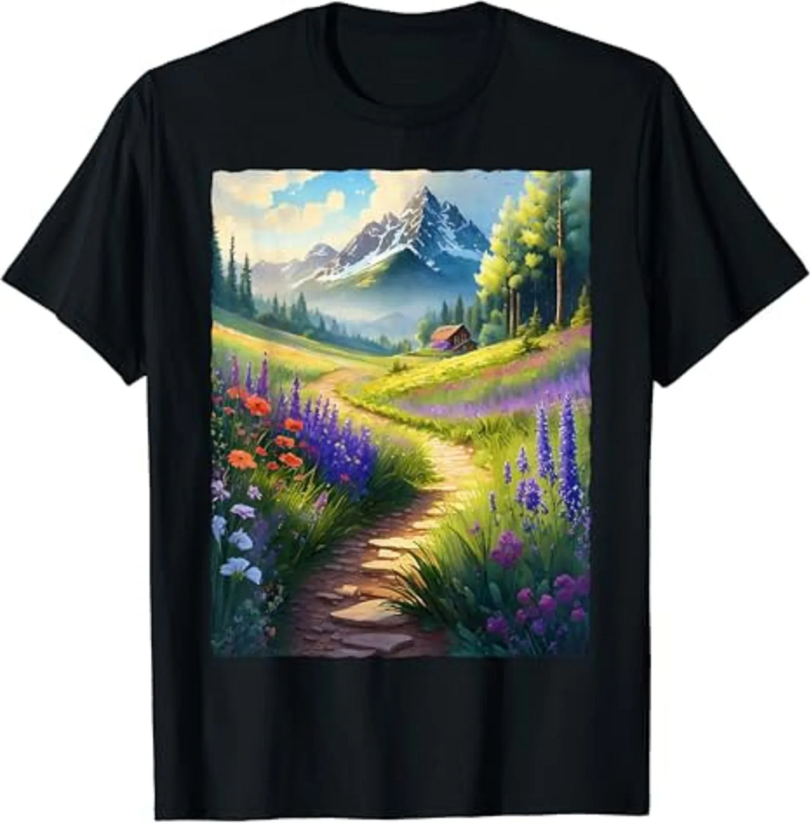 Flowers And Landscape Great Gift Unisex T-Shirt Size S-5XL