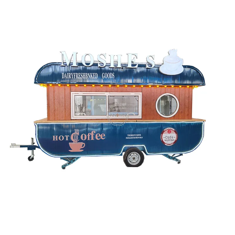 4M المحمول عربة الشارع البائع قابل للقطر الغذاء هوت دوج بيع كشك مقطورة قارب الشكل مصنعين بيع