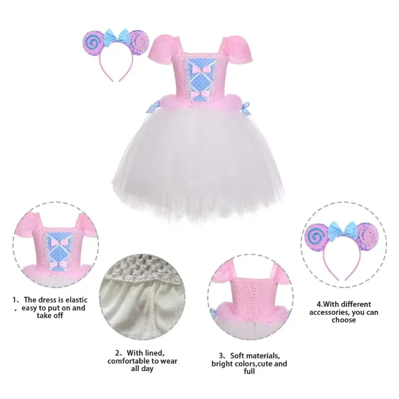 New Style Girls Party Dress Belle Princess Costume Child Birthday Deluxe Dress Up Halloween Beauty Cosplay Fancy Dress